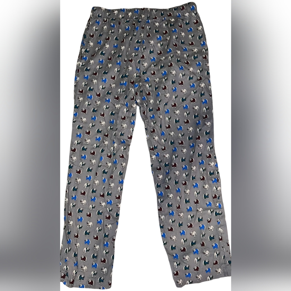Banana Republic Gray Bulldog Novelty Print  Pajama Pants Bottoms Size XL